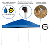 Flash Furniture Blue Pop Up Canopy Tent and Folding Bench Set JJ-GZ10103-BL-GG